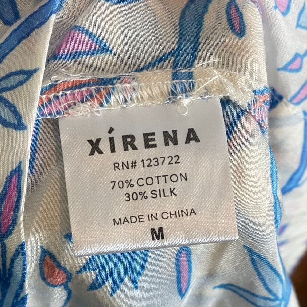 XIRENA April Ruffle Sleeves Dress In Ivory Blue Size M - Picture 6 of 8